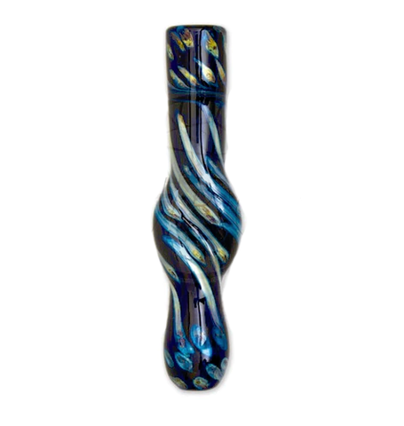 Silver Fumed Blue Twist Chillum