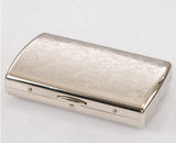 Silvery White Copper Lines Cigarette Case Holder Box For 12 Cigarettes
