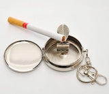 Silvery White Portable Pocket Round Pendant Ashtray