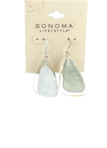 Sonoma Life+Style Earrings White Triangle Faux Glass