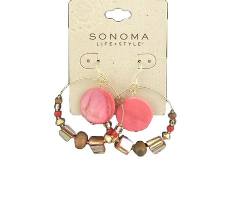 Sonoma Life+Style Hoop Earrings Plated Gold Assorted Charms