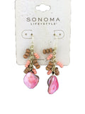 Sonoma Life+Style Plated Gold Hanging Earrings W/ Stone Charm / Beads