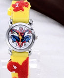 Spiderman Watches Children Cartoon Watch Kids Cool 3-D Rubber Strap Quartz Watch