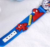 Spiderman Watches Children Cartoon Watch Kids Cool 3-D Rubber Strap Quartz Watch