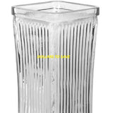 1-pcs Square Clear Tapered Ribbed Vases, 8½