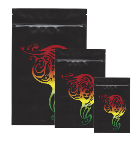 Stealth Smell Proof Bags - Rasta Lion - Various Sizes