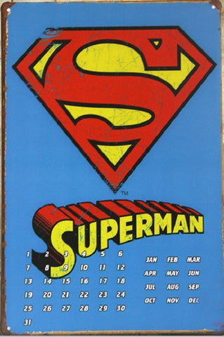 1-pc Superman Logo DC Comics Tin Sign Comic Book Superhero Man Cave Clark Kent