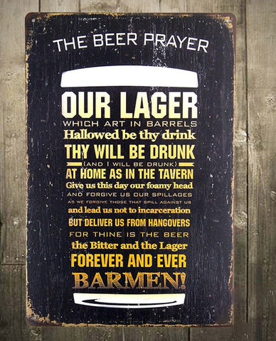 1-pc The Beer Prayer Vintage Metal Tin Sign Retro Bar Home Pub Shop Wall Decor