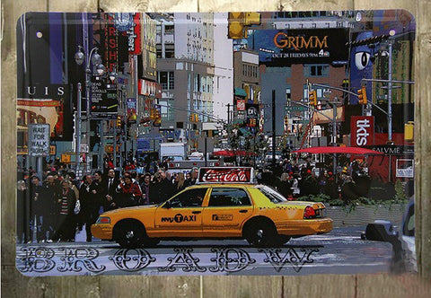 1-pc The New York Taxi Street Tin sign Art wall decor House Cafe Bar Vintage Metal signs