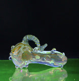 "The Orchid" Fume Worked Glass Spoon Hand Pipe with Dots