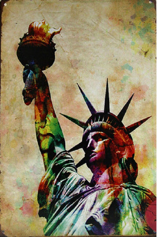 1-pc The statue of liberty Vintage Enameled Metal Wall Sign tin sign Plaque 20x30cm J-30