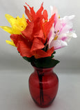 Tiger Lillies Red White/Purple, Yellow, Filler Bush Artificial Flowers