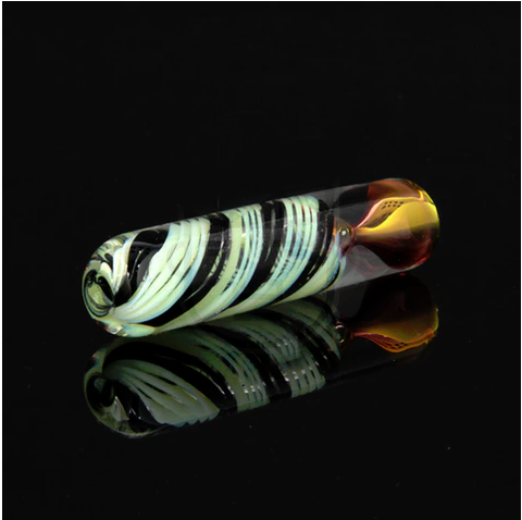 Ultra heavy color changing green slime and black chillum with gold and silver fuming