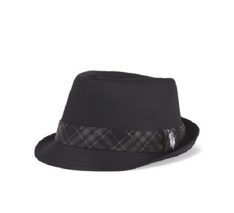 Us Polo Association Twill Plaid Diamond Top Hat 21.5", Black,polyester / cotton