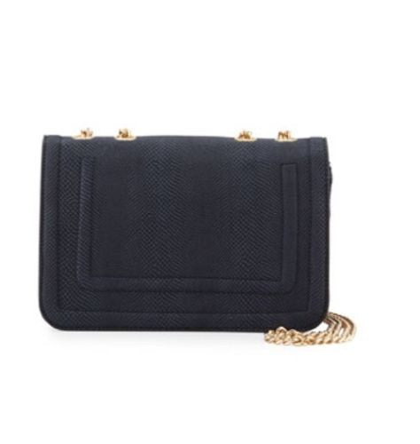 Violet Ray Snake-Print Flap-Top Cross Body Bag Navy