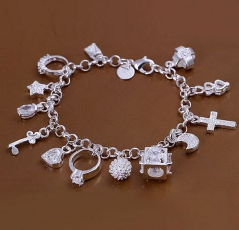 Women/Men's 925 silver bracelet 925 silver fashion jewelry charm bracele Charms