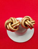 Yellow Gold Twist Knot Earrings Made In Italy