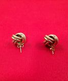 Yellow Gold Twist Knot Earrings Made In Italy