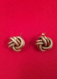 Yellow Gold Twist Knot Earrings Made In Italy