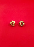 Yellow Gold Twist Knot Earrings Made In Italy