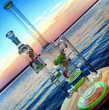 New Design Fashion Glass smoking pipes water pipes glass bongs with sprinkle perc and round liner perc and gear perc recycler oil rigs