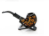 Classic Durable Snuff Resin Pipe Cigar Tube Smoking Tobacco Pipe Golden Pattern