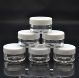 White/Black Cream Jar, Empty Plastic Cosmetic Container Clear Jar