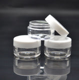 White/Black Cream Jar, Empty Plastic Cosmetic Container Clear Jar